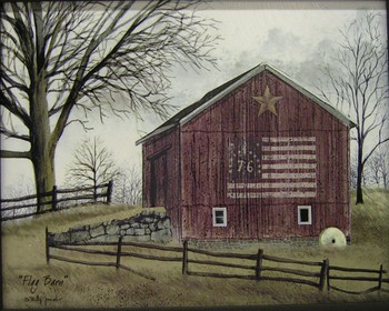 Flag Barn Canvas Print