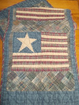 Primitive quilted Flag Runner