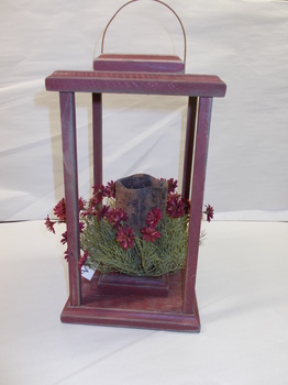 Wood Lantern Red