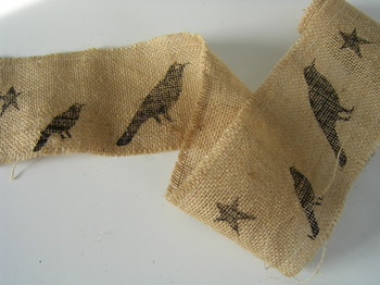 Crow stars burlap Ribbon