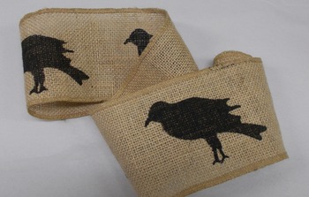 Black Crow Burlap Ribbon