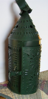 Punched Green Tin Lantern