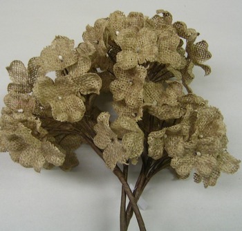 Natural burlap flowers