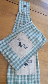 Green crow Tie Towel