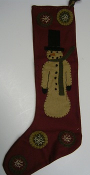 Snowman Penny Rug Stocking