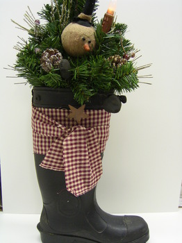 Santa Boot With Greens