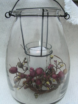 Glass Jar  Hanging Votive