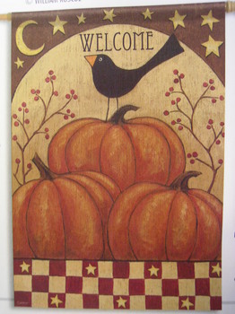 Pumpkin & Crow Garden Flag