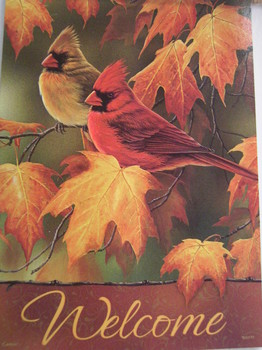 Fall Cardinals Garden  Flag