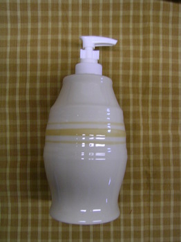 Yellow Ware Soap Dispenser
